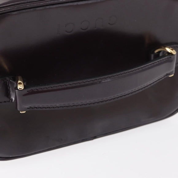 GUCCI Vanity Hand Bag Enamel Purple Gold 032 1956 0151 Auth ep12433