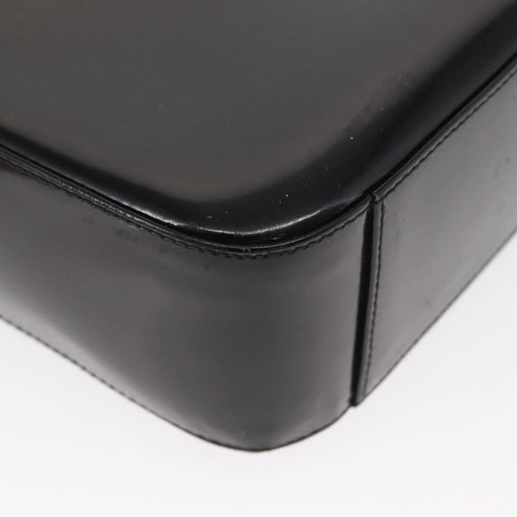 GUCCI Shoulder Bag Enamel Black Auth ep12438