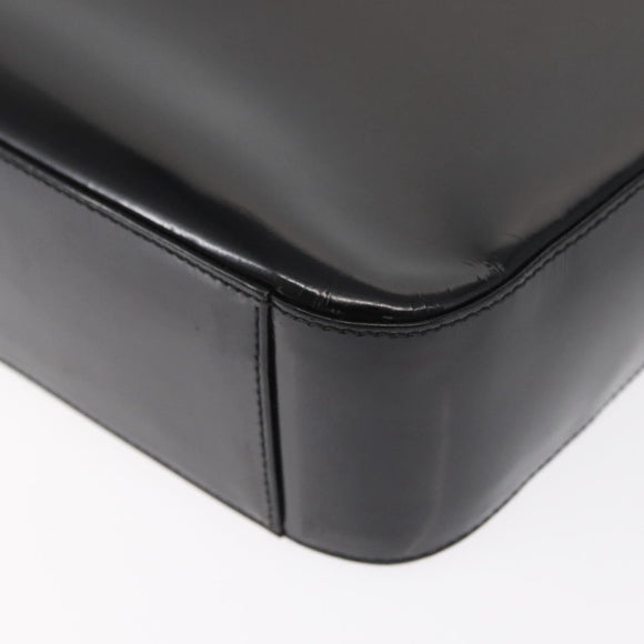 GUCCI Shoulder Bag Enamel Black Auth ep12438