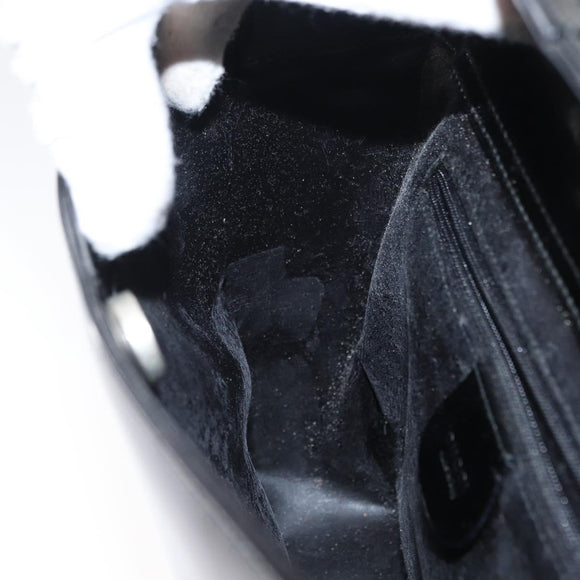 GUCCI Shoulder Bag Enamel Black Auth ep12438