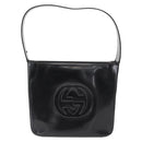 GUCCI Shoulder Bag Enamel Black Auth ep12438-2