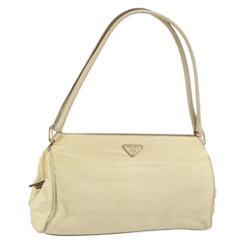 PRADA Shoulder Bag Nylon Beige Gold Auth ep12445