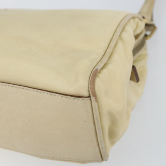 PRADA Shoulder Bag Nylon Beige Gold Auth ep12445