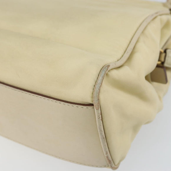PRADA Shoulder Bag Nylon Beige Gold Auth ep12445