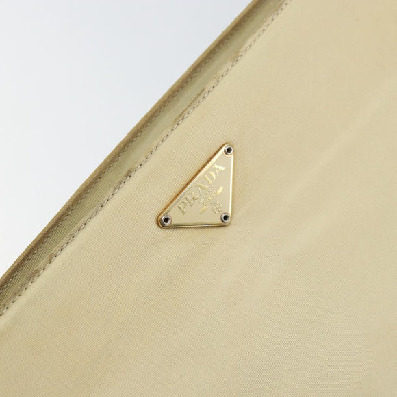 PRADA Shoulder Bag Nylon Beige Gold Auth ep12445