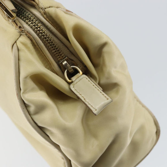 PRADA Shoulder Bag Nylon Beige Gold Auth ep12445