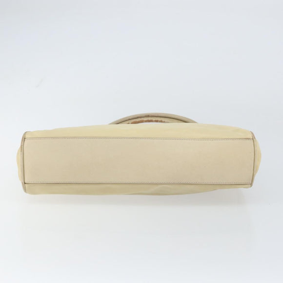 PRADA Shoulder Bag Nylon Beige Gold Auth ep12445