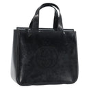 GUCCI Hand Bag Enamel Black Silver 000 1013 0504 Auth ep12446-1