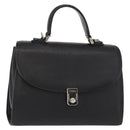 Burberrys Hand Bag Leather Black Silver Auth ep12447-1