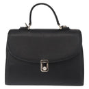 Burberrys Hand Bag Leather Black Silver Auth ep12447-13