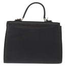 Burberrys Hand Bag Leather Black Silver Auth ep12447-2
