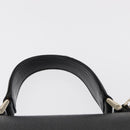 Burberrys Hand Bag Leather Black Silver Auth ep12447-8