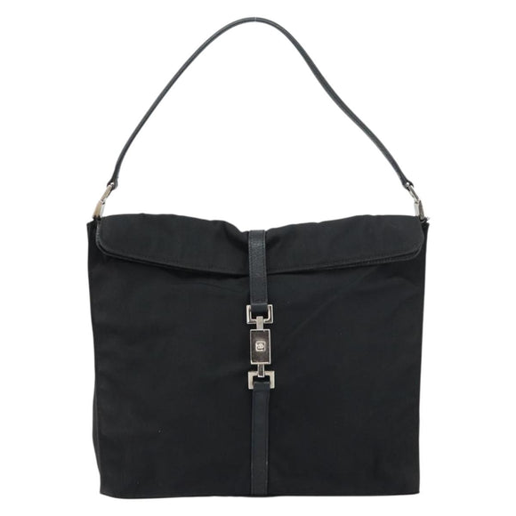 GUCCI Jackie Shoulder Bag Nylon Black Silver 001 3355 1781 Auth ep12448