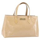 LOUIS VUITTON Vernis Wilshire PM Hand Bag Rose Flow Lantern M91642 Auth ep12449-1