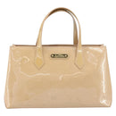 LOUIS VUITTON Vernis Wilshire PM Hand Bag Rose Flow Lantern M91642 Auth ep12449-13