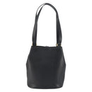 Burberrys Tote Bag Suede Black Gold Auth ep12453-3