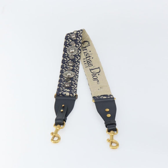 Christian Dior Trotter Canvas Shoulder Strap 32.3"" Navy Auth ep12455