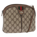 GUCCI GG Supreme Web Sherry Line Bag PVC Beige Gold 904 02 047 Auth ep12468-1