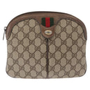 GUCCI GG Supreme Web Sherry Line Bag PVC Beige Gold 904 02 047 Auth ep12468-2