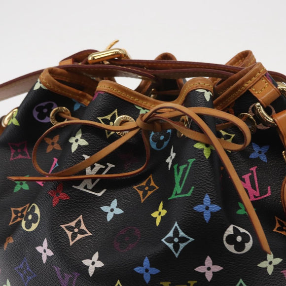 LOUIS VUITTON Monogram Multicolor Petit Noe Bag Black M42230 Auth ep12473