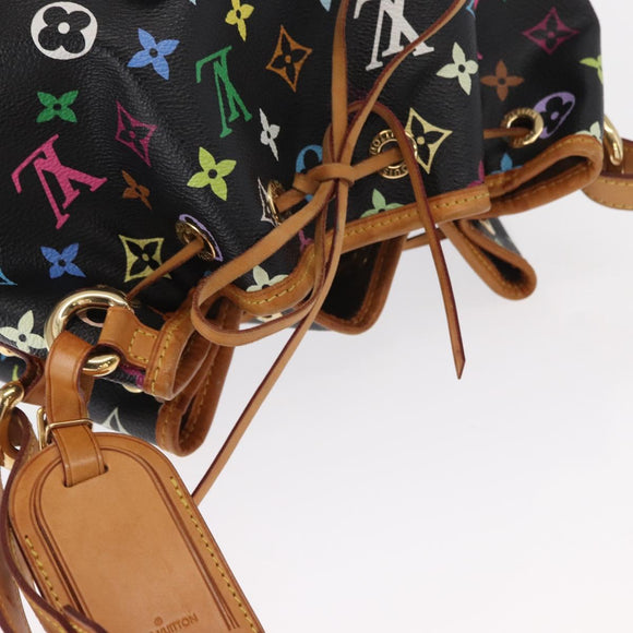 LOUIS VUITTON Monogram Multicolor Petit Noe Bag Black M42230 Auth ep12473