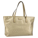 GUCCI GG Implementation Tote Bag PVC Gold Tone 211137 Auth ep12474-1
