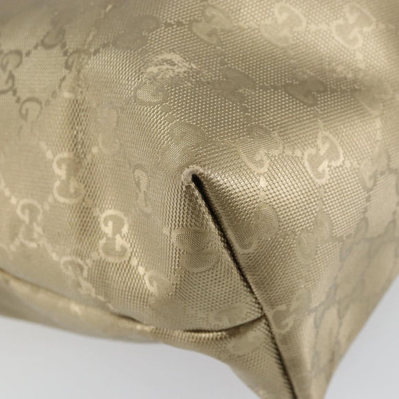 GUCCI GG Implementation Tote Bag PVC Gold Tone 211137 Auth ep12474