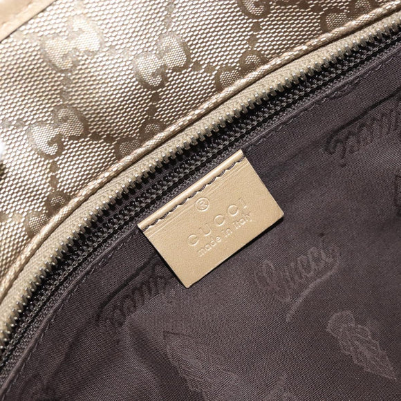 GUCCI GG Implementation Tote Bag PVC Gold Tone 211137 Auth ep12474