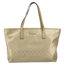 GUCCI GG Implementation Tote Bag PVC Gold Tone 211137 Auth ep12474-13