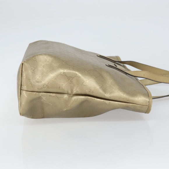 GUCCI GG Implementation Tote Bag PVC Gold Tone 211137 Auth ep12474