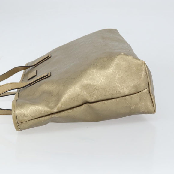 GUCCI GG Implementation Tote Bag PVC Gold Tone 211137 Auth ep12474
