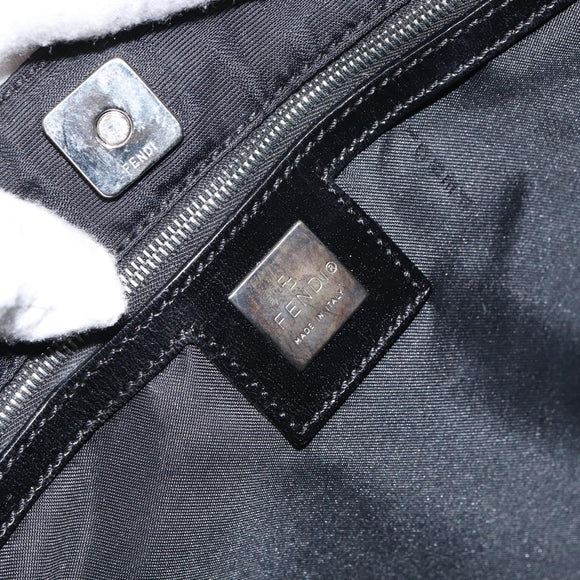 FENDI Zucca Canvas Shoulder Bag Silver Black Auth ep12476