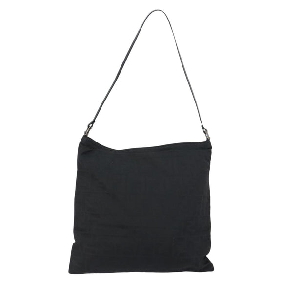 FENDI Zucca Canvas Shoulder Bag Silver Black Auth ep12476