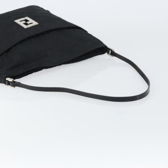 FENDI Zucca Canvas Shoulder Bag Silver Black Auth ep12476