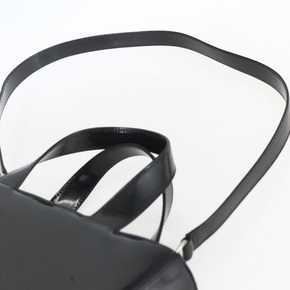 GUCCI Hand Bag Enamel 2way Black Silver 000 1013 0504 Auth ep12477