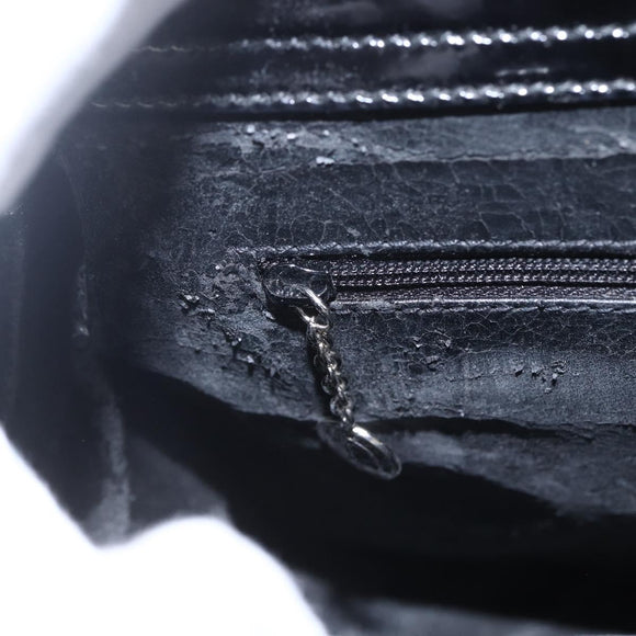 GUCCI Hand Bag Enamel 2way Black Silver 000 1013 0504 Auth ep12477