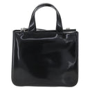 GUCCI Hand Bag Enamel 2way Black Silver 000 1013 0504 Auth ep12477-2