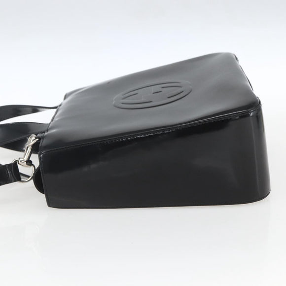 GUCCI Hand Bag Enamel 2way Black Silver 000 1013 0504 Auth ep12477