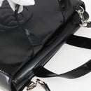 GUCCI Hand Bag Enamel 2way Black Silver 000 1013 0504 Auth ep12477-6