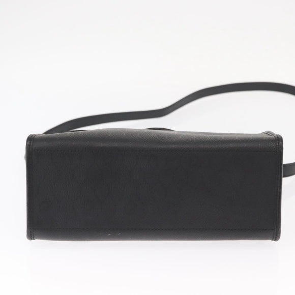 Christian Dior Honeycomb Canvas Hand Bag PVC 2way Black Gold Auth ep12478