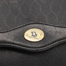 Christian Dior Honeycomb Canvas Hand Bag PVC 2way Black Gold Auth ep12478-17