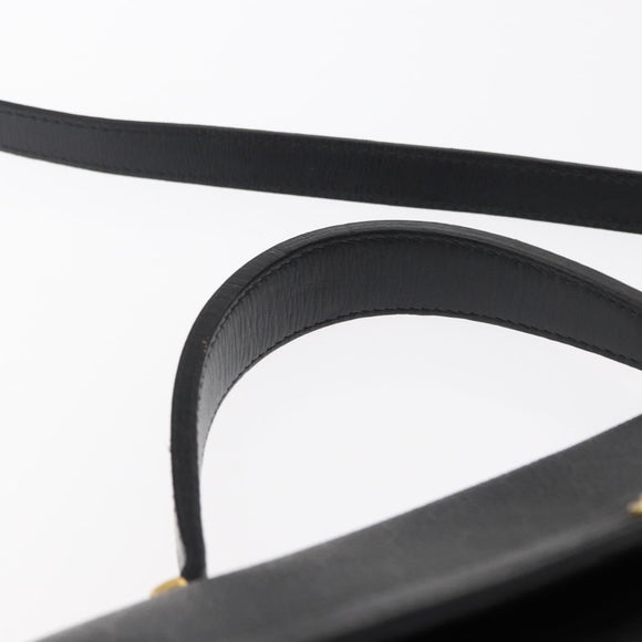 Christian Dior Honeycomb Canvas Hand Bag PVC 2way Black Gold Auth ep12478