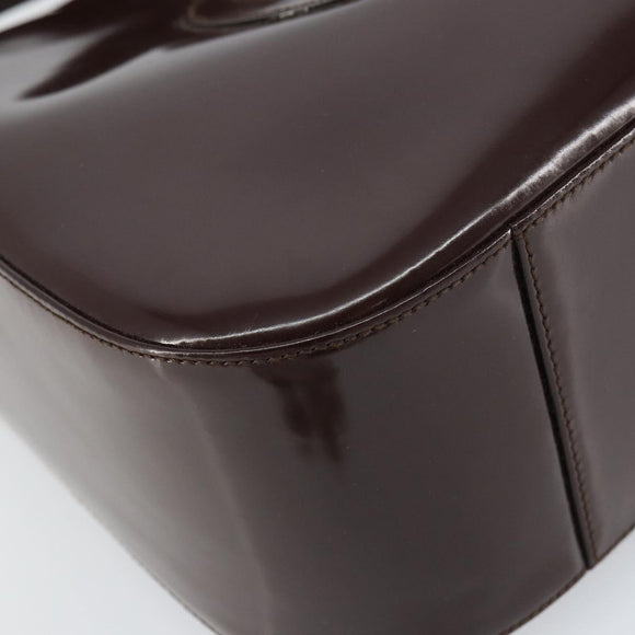 GUCCI Shoulder Bag Enamel Brown Silver 001 2214 1703 Auth ep12479