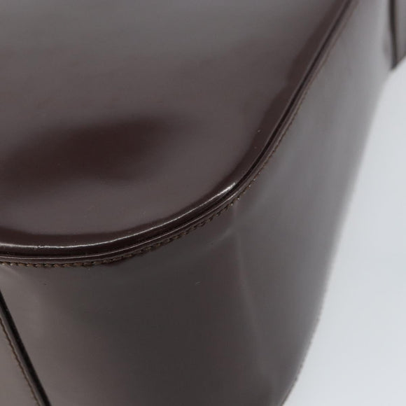 GUCCI Shoulder Bag Enamel Brown Silver 001 2214 1703 Auth ep12479