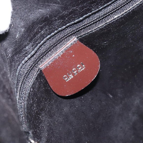 GUCCI Shoulder Bag Enamel Brown Silver 001 2214 1703 Auth ep12479