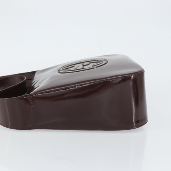 GUCCI Shoulder Bag Enamel Brown Silver 001 2214 1703 Auth ep12479