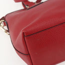 GUCCI Interlocking Hand Bag Leather 2way Red Gold 449659 Auth ep12480-15