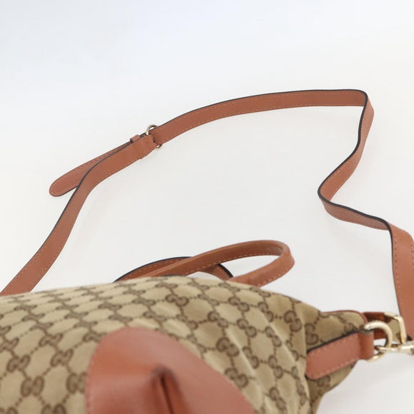 GUCCI Heart Bit GG Canvas Hand Bag 2way Brown Gold 269957 Auth ep12481