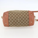 GUCCI Heart Bit GG Canvas Hand Bag 2way Brown Gold 269957 Auth ep12481-5