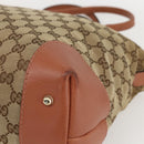 GUCCI Heart Bit GG Canvas Hand Bag 2way Brown Gold 269957 Auth ep12481-10